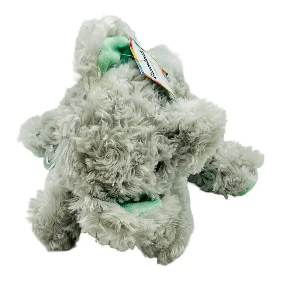 Garanimals Elephant Plush Gray Mint Green Ears Bow‎ Swirl Fur Sewn Eyes with Tag